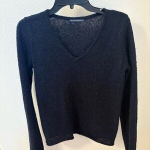 Brandy Melville Navy Blue V-Neck Sweater